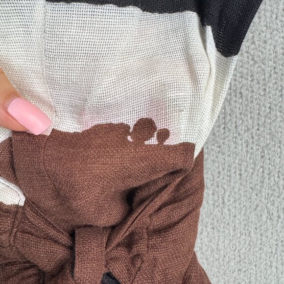 Striped Brown and Black Women's Top - Picture 5 of 10